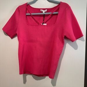 Women's Pink Ribbed Top